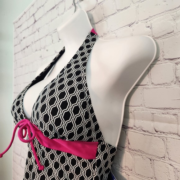NWT Ocean Dream Geometric Print Halter Swim Top Women's 8 - Picture 5 of 9